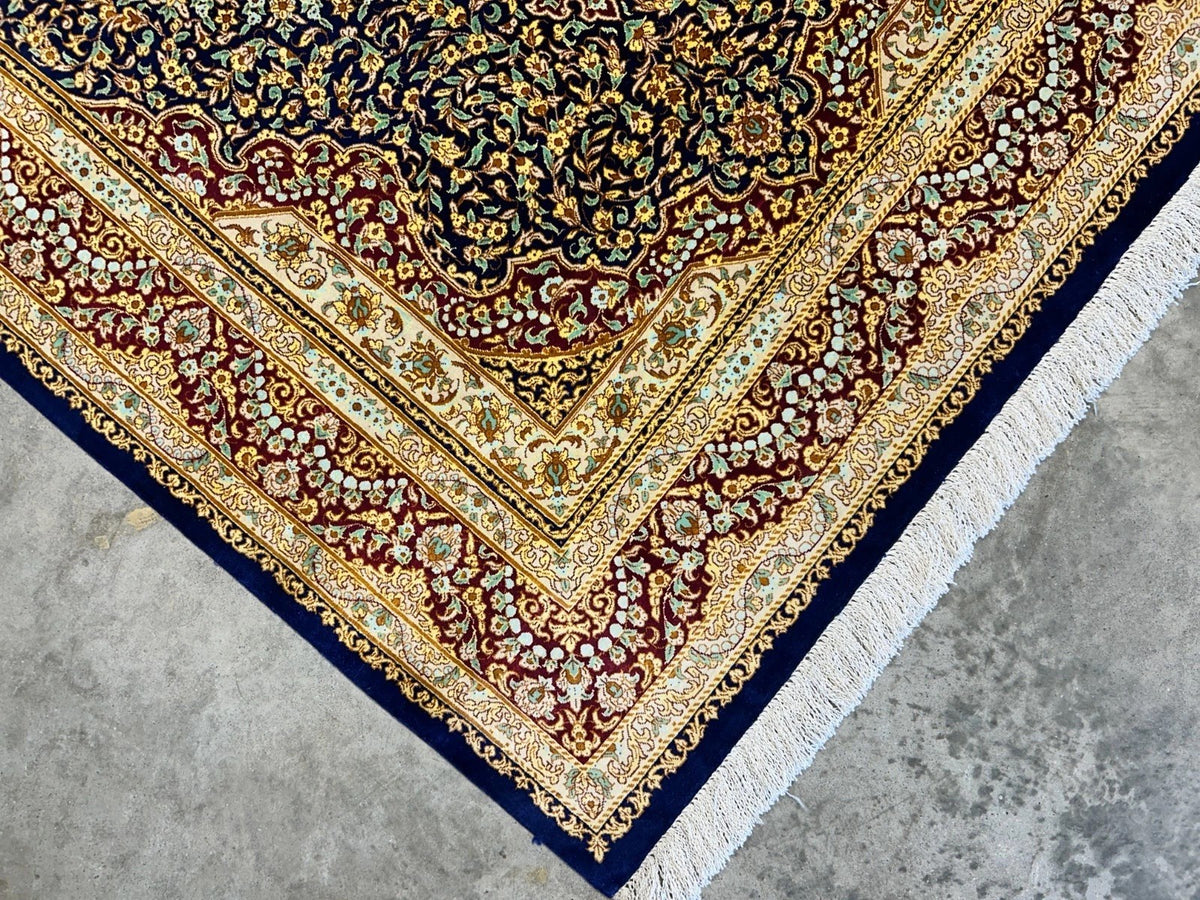 3'3"x5' Exquisite Extra-Fine Hand-Knotted 100% Silk Qum Area Rug - Carpet