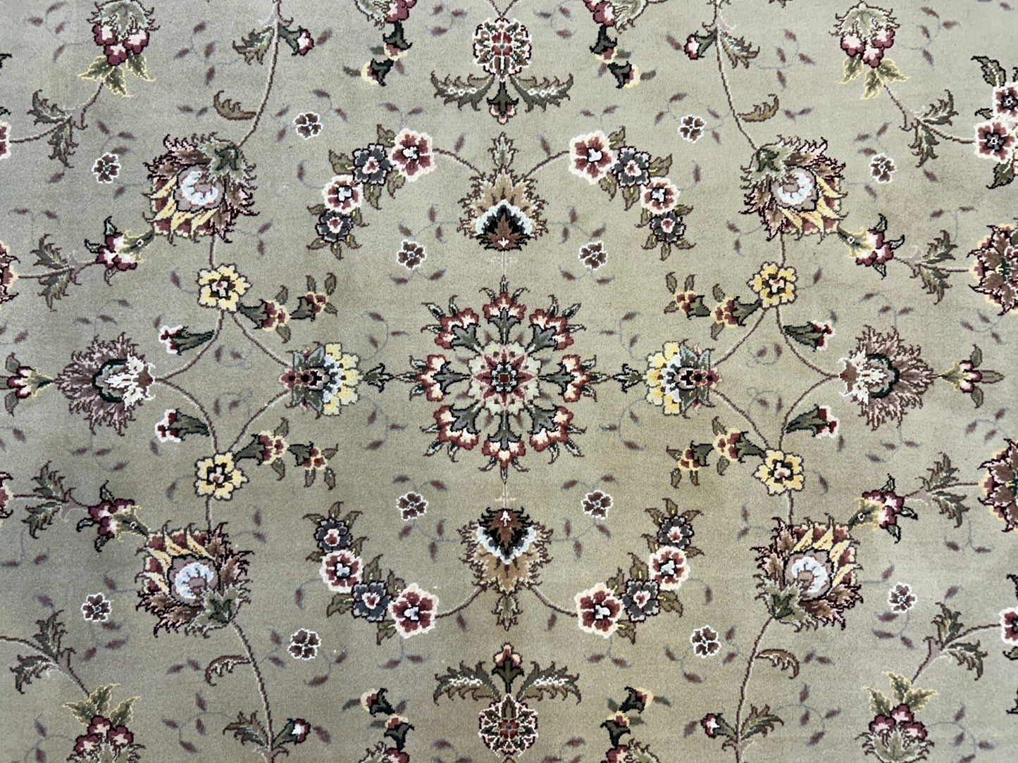 9'x12' Hand-Knotted Wool & Silk Pile Sinopersian kashan Area Rug