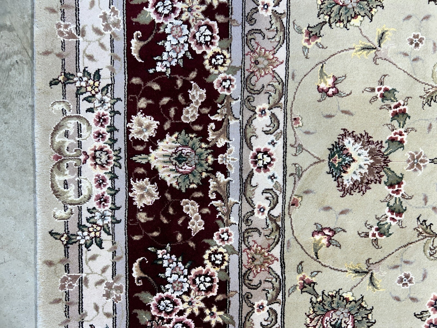 9'x12' Hand-Knotted Wool & Silk Pile Sinopersian kashan-Area Rug