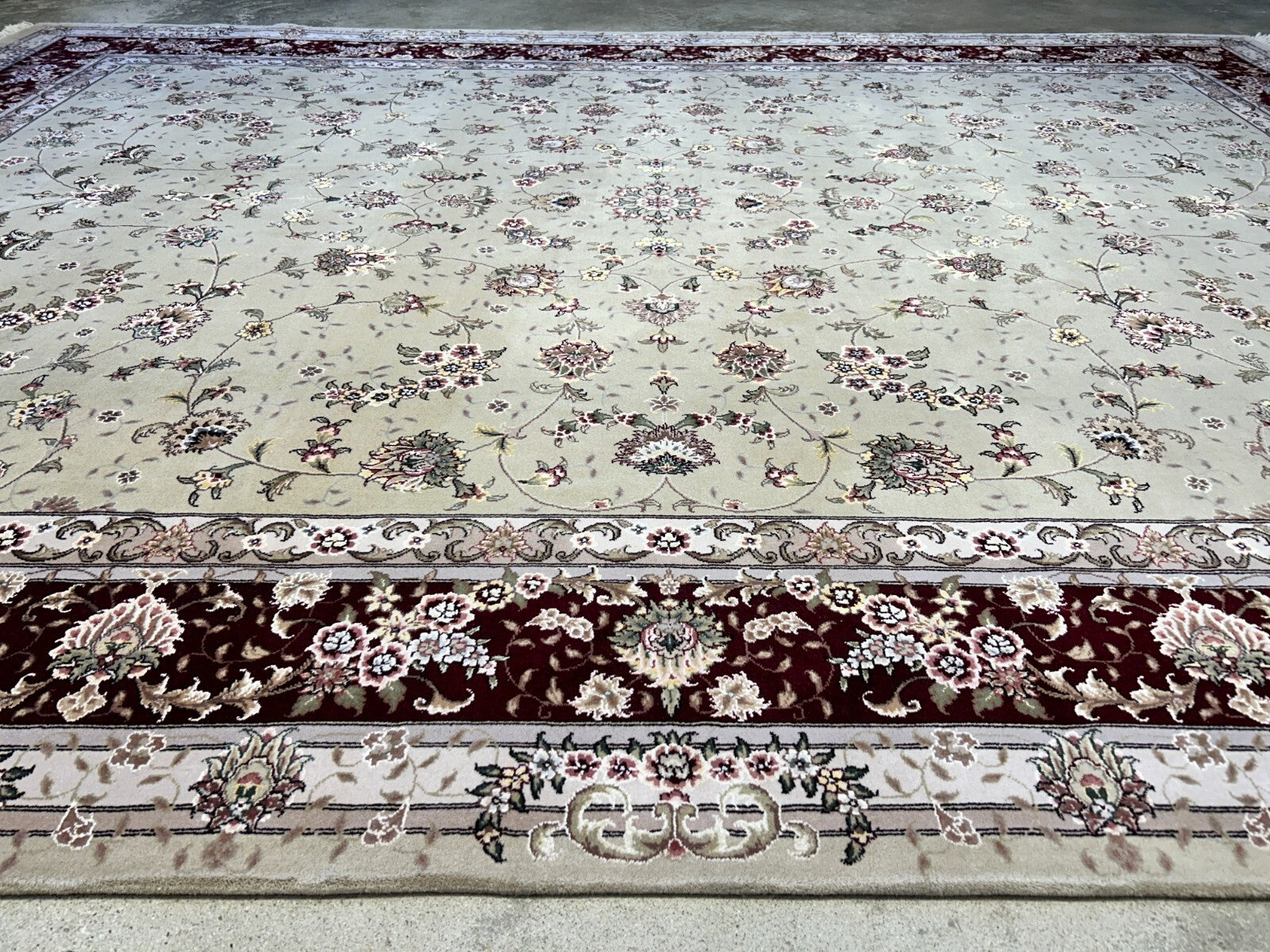 9'x12' Hand-Knotted Wool & Silk Pile Sinopersian kashan Area Rug