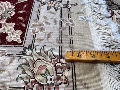 9'x12' Hand-Knotted Wool & Silk Pile Sinopersian kashan Area Rug