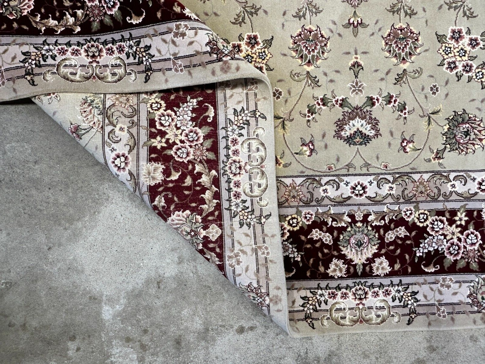 9'x12' Hand-Knotted Wool & Silk Pile Sinopersian kashan Area Rug