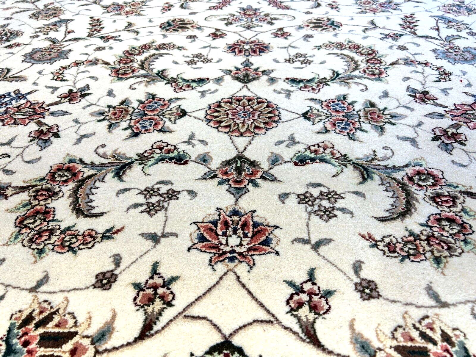 9'x12' Hand-Knotted Wool & Silk Pile Sinopersian kashan Area Rug