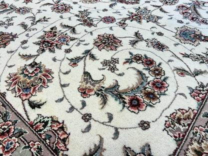 9'x12' Hand-Knotted Wool & Silk Pile Sinopersian Kashan Area Rug