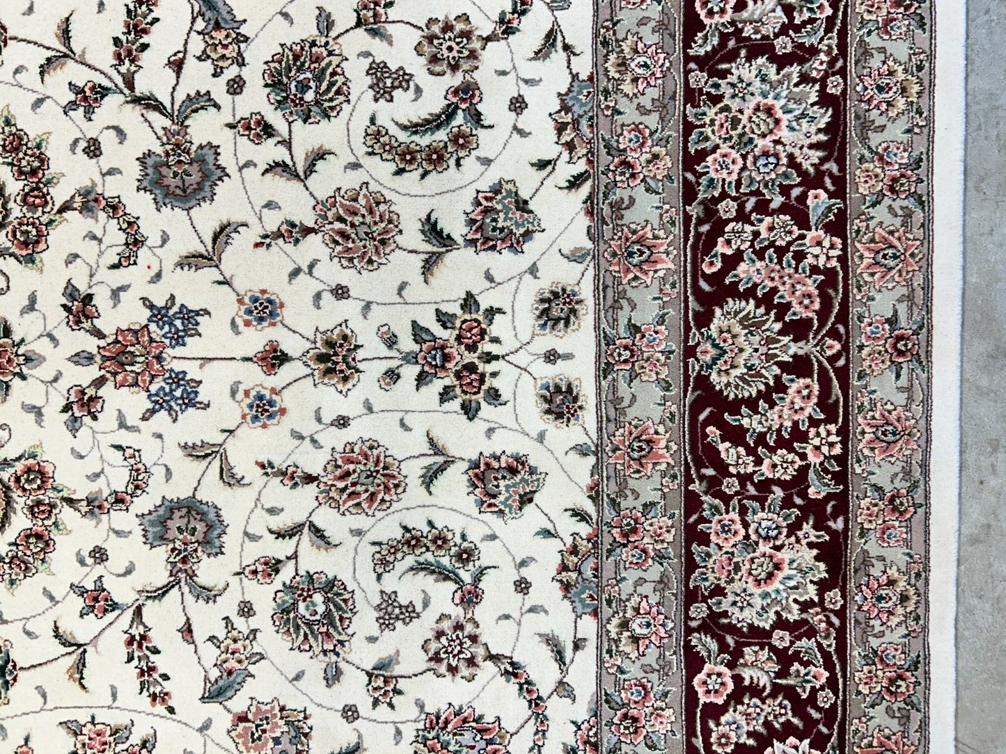 9'x12' Hand-Knotted Wool & Silk Pile Sinopersian Kashan Area Rug