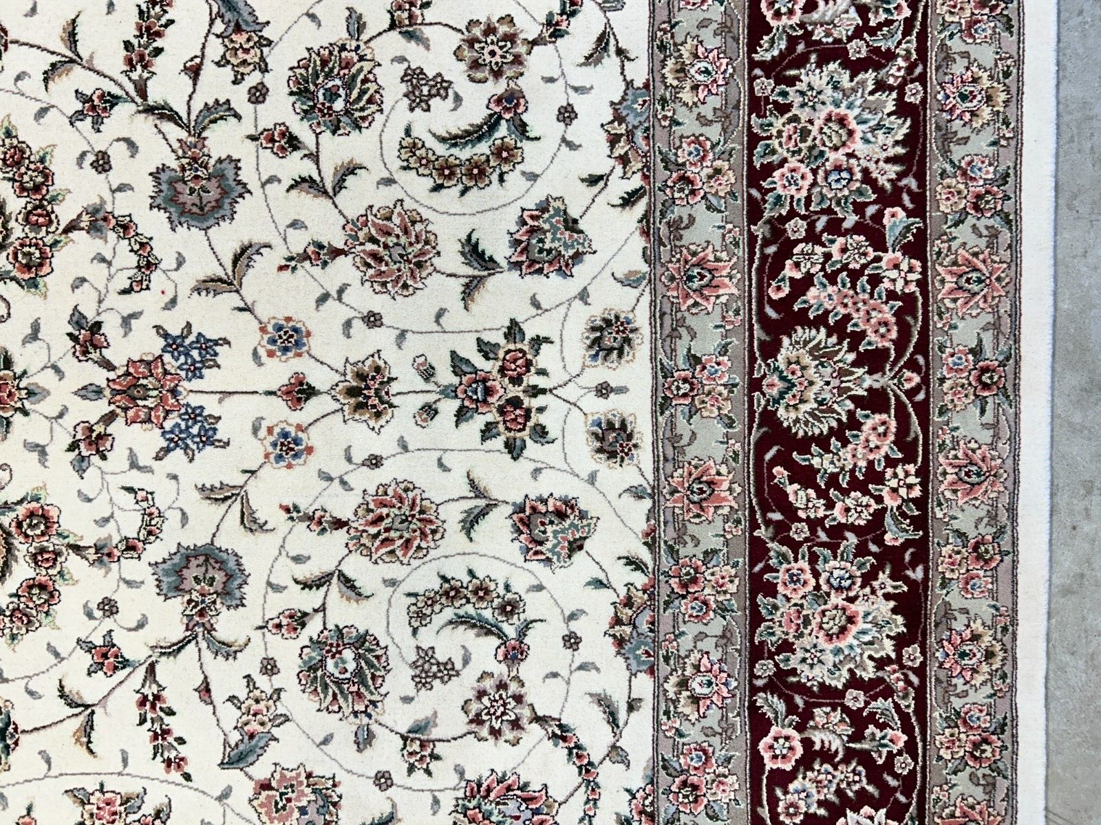 9'x12' Hand-Knotted Wool & Silk Pile Sinopersian Kashan Area Rug