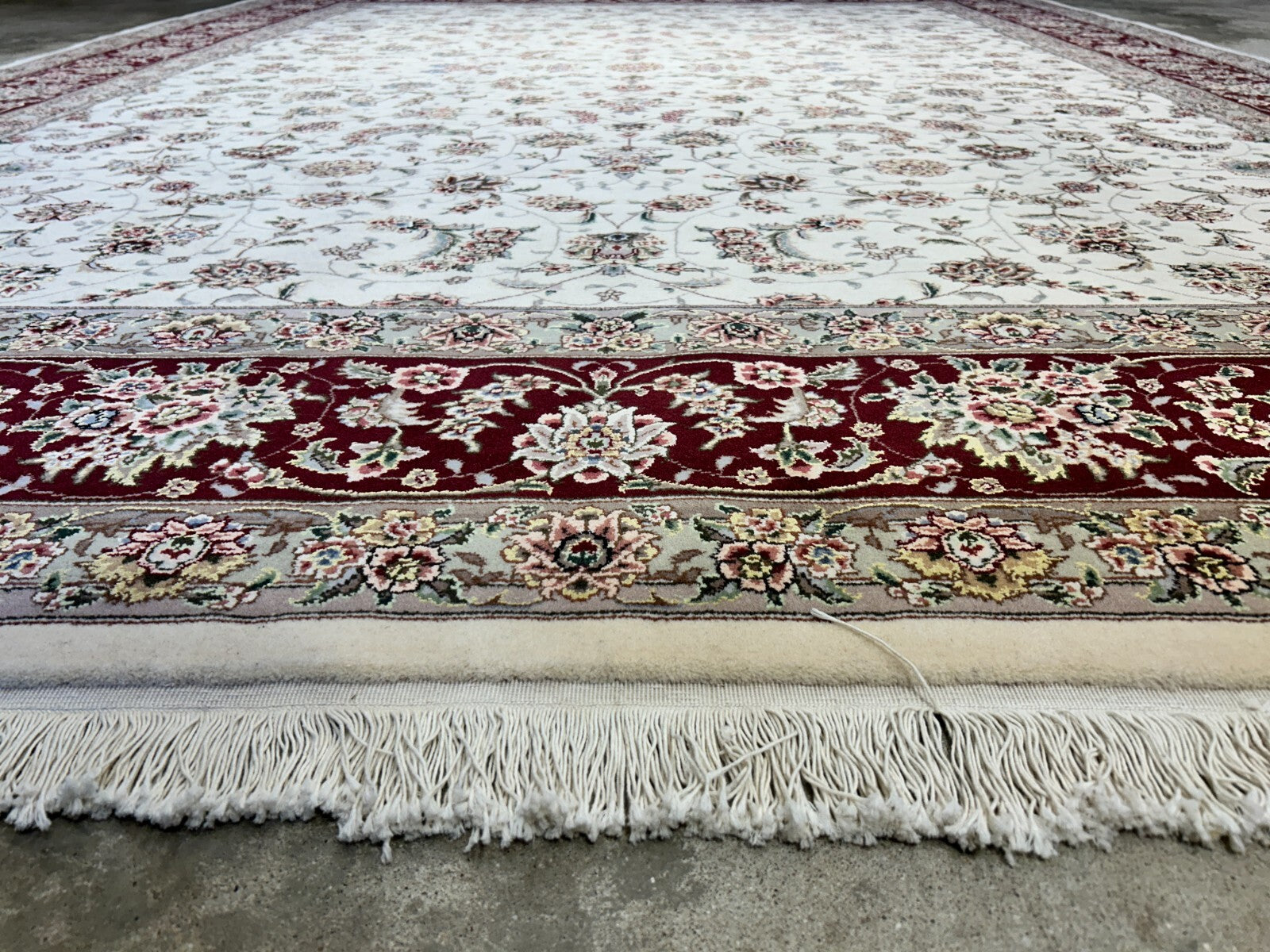 9'x12' Hand-Knotted Wool & Silk Pile Sinopersian kashan Area Rug