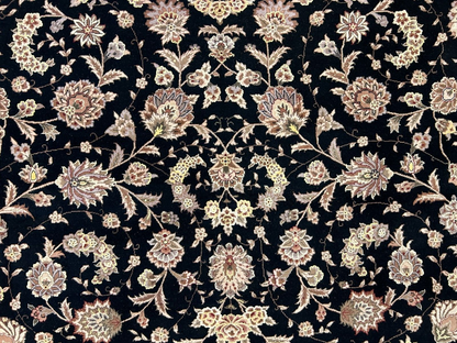 8'6"x11'6" Hand-Knotted Wool & Silk Pile Sinopersian Kashan Area Rug