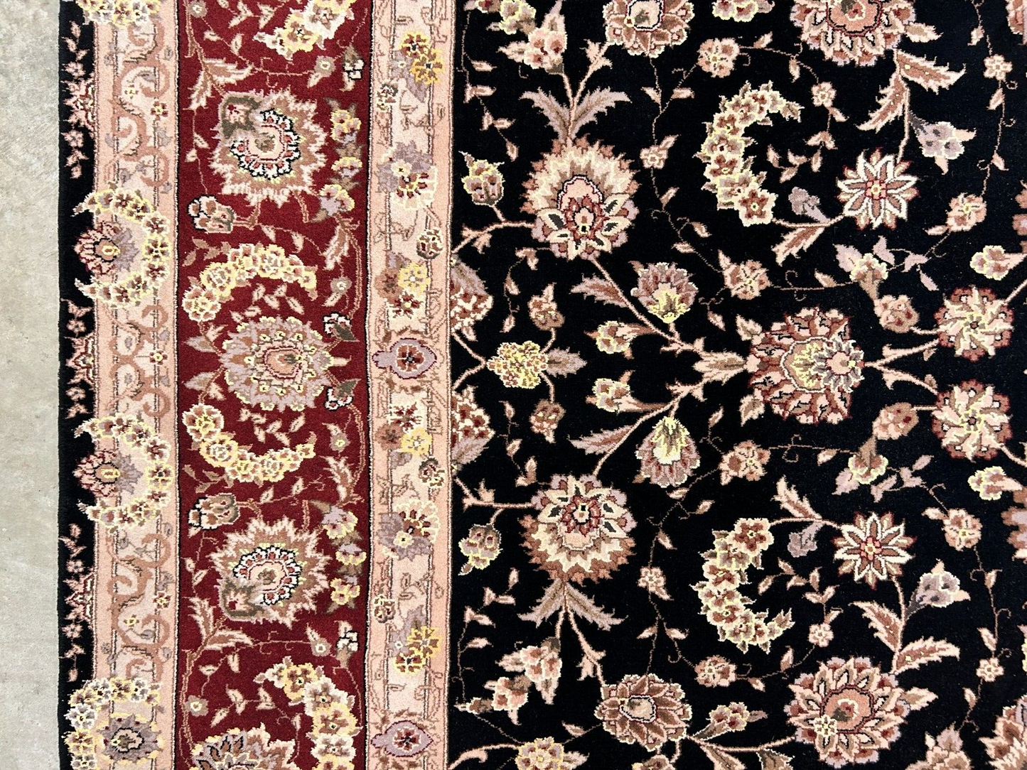 8'6"x11'6" Hand-Knotted Wool & Silk Pile Sinopersian kashan Area Rug