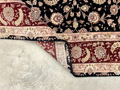 8'6"x11'6" Hand-Knotted Wool & Silk Pile Sinopersian kashan Area Rug