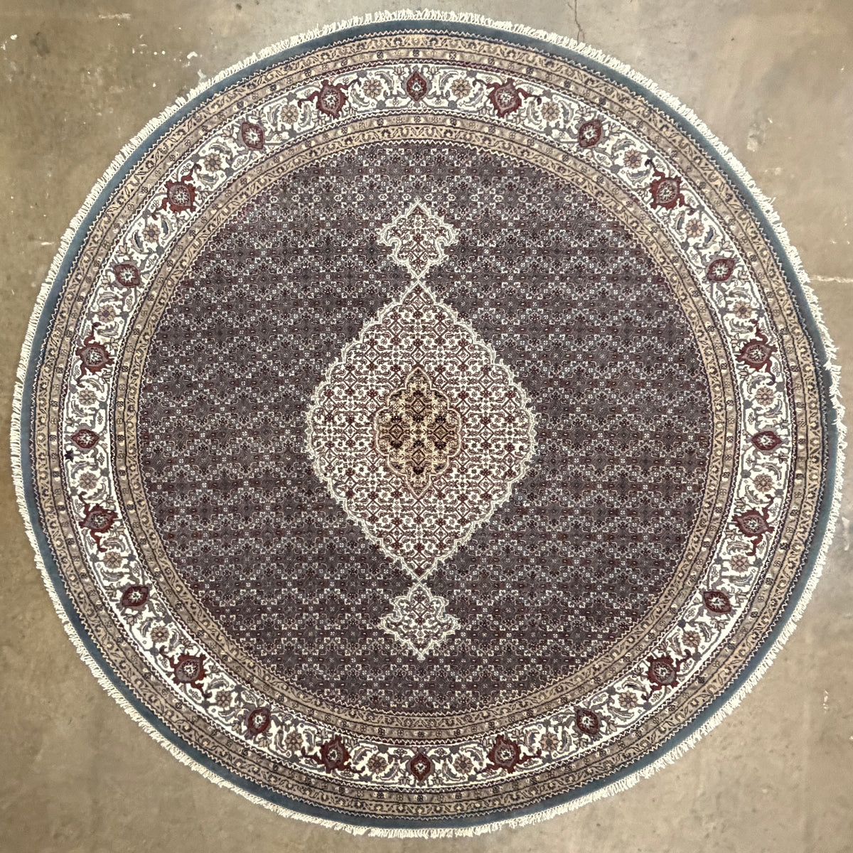 8’ Round Hand-Knotted IndoMahi Rug