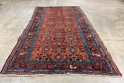 3'4"x6'2" Antique Hand-Knotted 100% Wool Pile Hamadan Area Rug - Carpet
