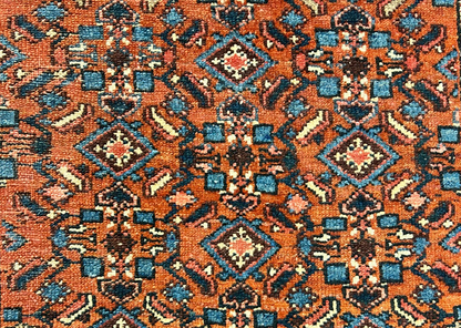 3'4"x6'2" Antique Hand-Knotted 100% Wool Pile Hamadan Area Rug - Carpet