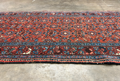 3'4"x6'2" Antique Hand-Knotted 100% Wool Pile Hamadan Area Rug - Carpet