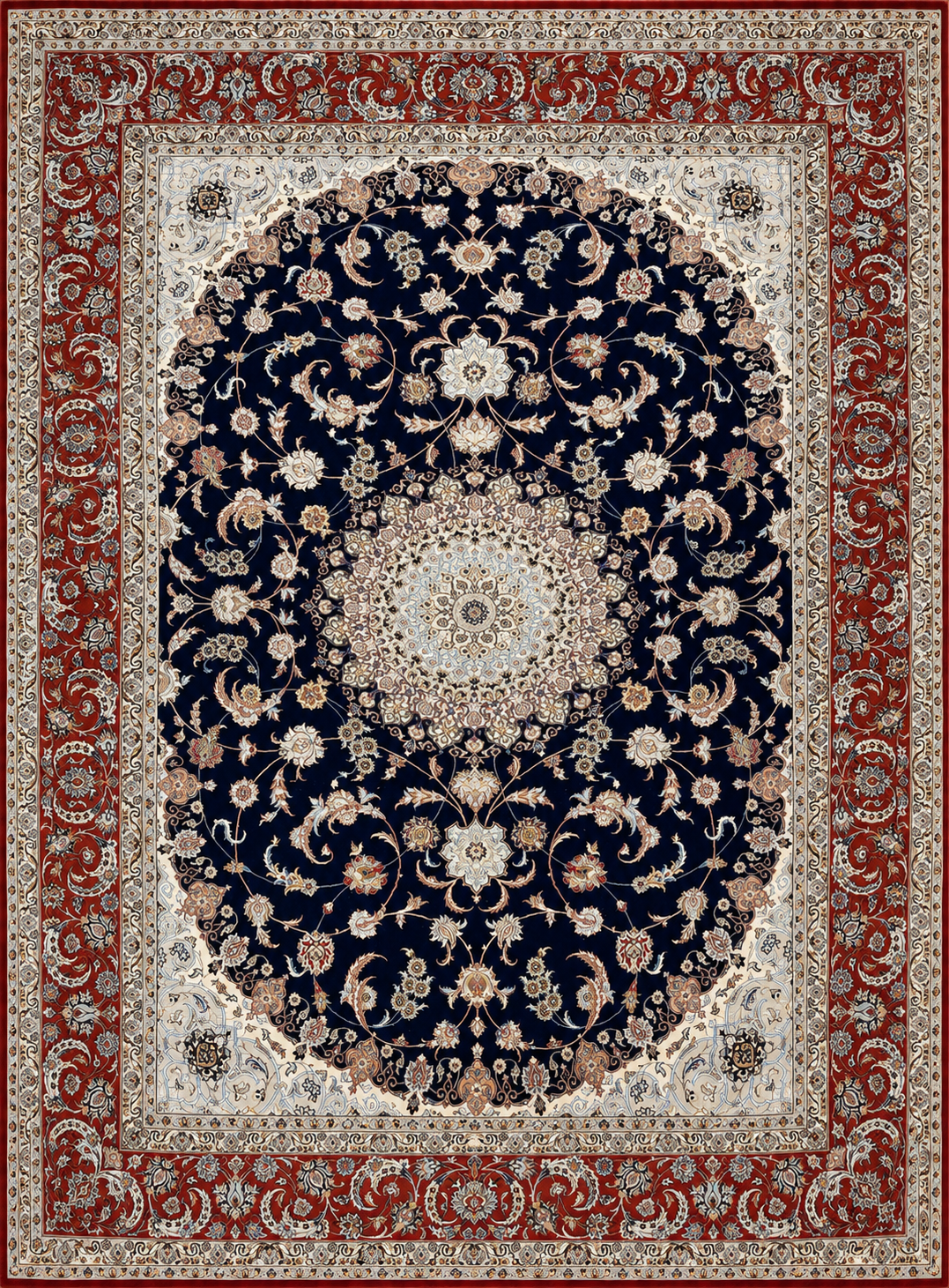 Hand-Knotted Persian Isfahan Rug - Signed Fatehi - 8’8”x11’9”