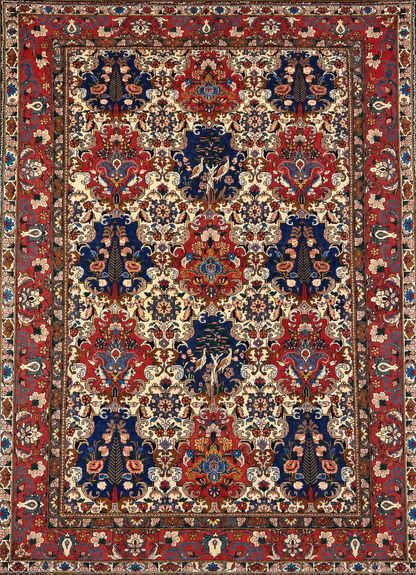 Hand-Knotted Persian Bakhtiari Rug - 6’7”x10’4”