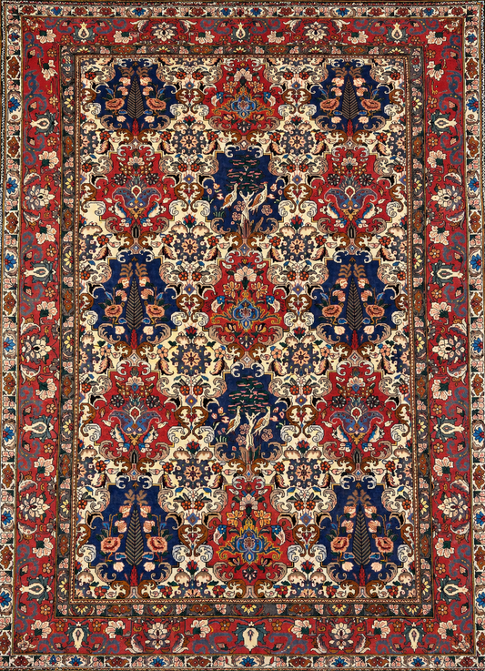 Hand-Knotted Persian Bakhtiari Rug - 6’7”x10’4”