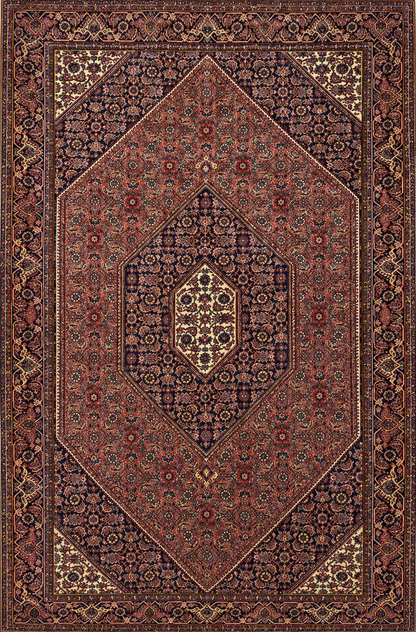 Hand-Knotted Persian Bidjar Rug - 3'7"x6'1"