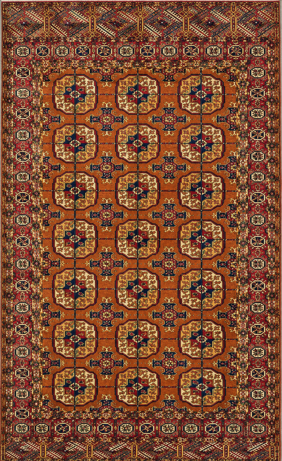 Hand-Knotted Antique Persian Turkaman Rug - 3'10"x6'