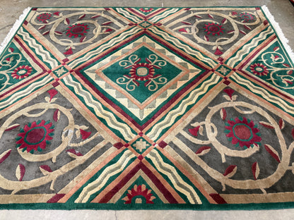 Hand-Knotted Carved Gabbeh Rug - 8'2"x10'