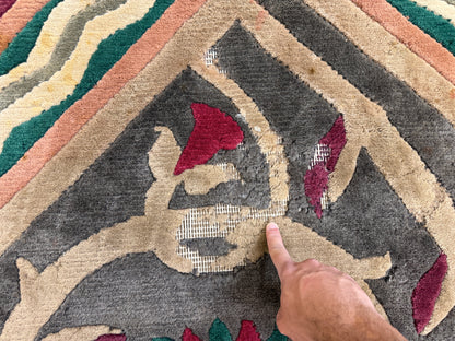 Hand-Knotted Carved Gabbeh Rug - 8'2"x10'