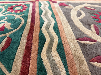 Hand-Knotted Carved Gabbeh Rug - 8'2"x10'