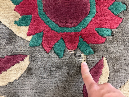 Hand-Knotted Carved Gabbeh Rug - 8'2"x10'