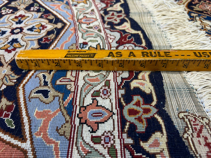 10’ Diameter Very Fine Hand-Knotted Wool & Silk Round Tabriz Persian Rug - Dome Design