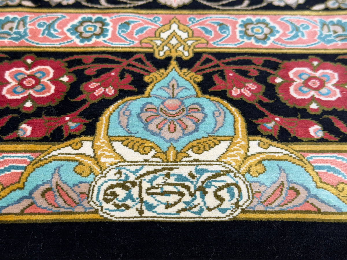 Hand-Knotted Silk Persian Qum Rug - Signed Akbari - 3’4”x5’