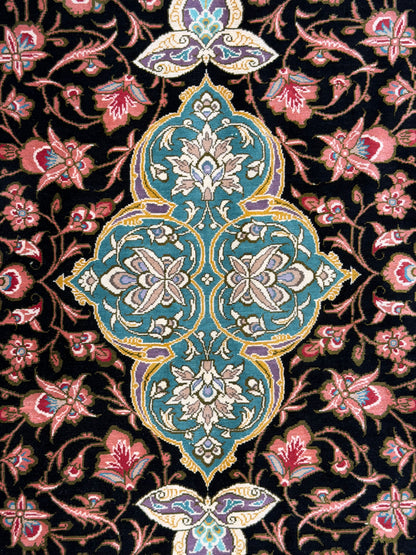 Hand-Knotted Silk Persian Qum Rug - Signed Akbari - 3’4”x5’