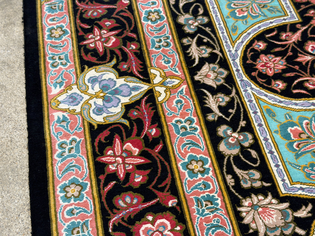 Hand-Knotted Silk Persian Qum Rug - Signed Akbari - 3’4”x5’