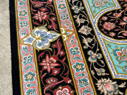 Hand-Knotted Silk Persian Qum Rug - Signed Akbari - 3’4”x5’