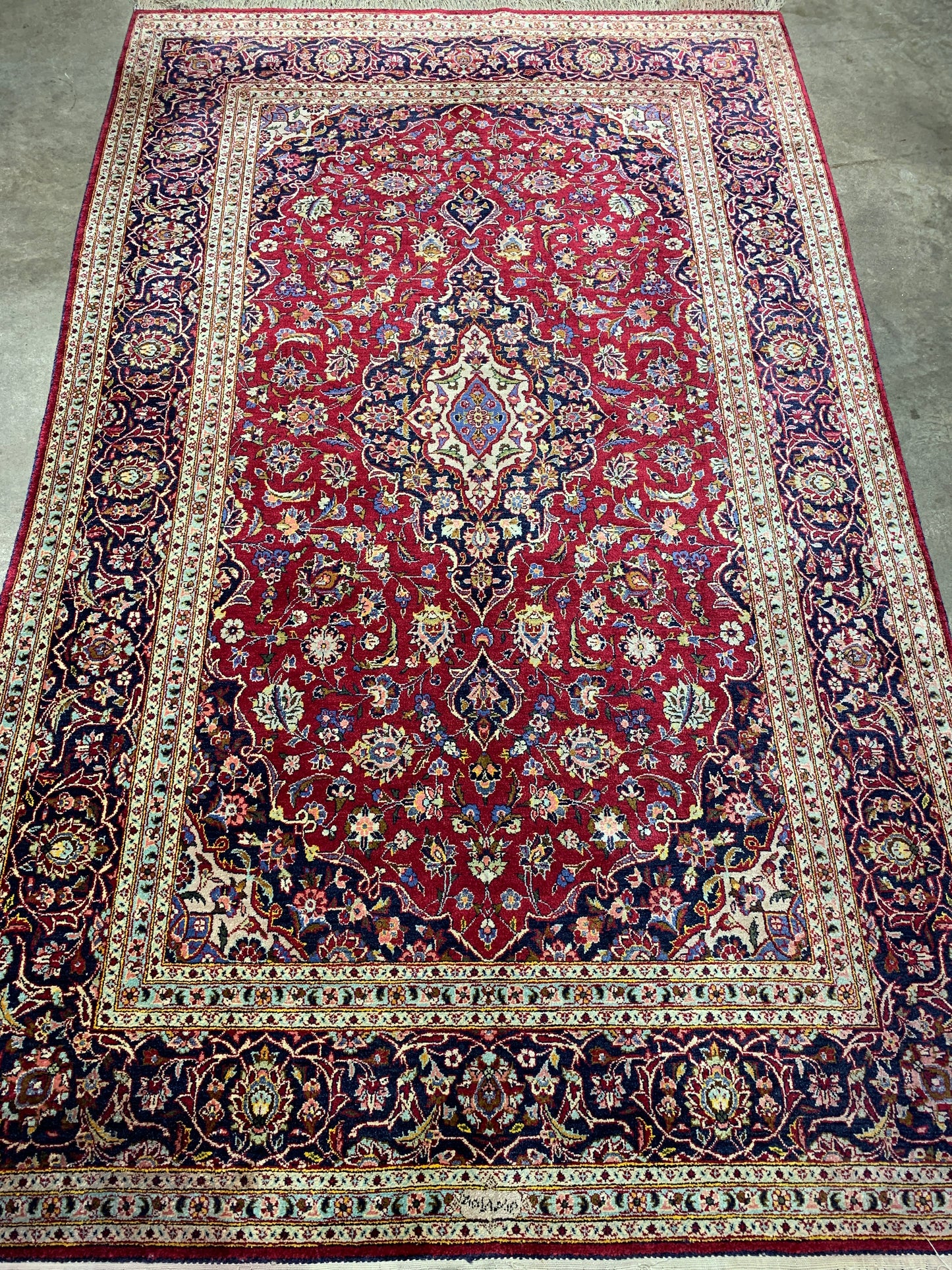 4'4"x6'6" Hand-Knotted Persian Qum 100% Silk Area Rug Handmade