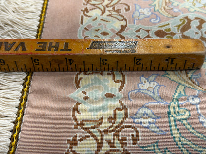 Luxurious Hand-Knotted Silk Persian Qum Rug - Signed Ahadi - 4’6”x6’10”