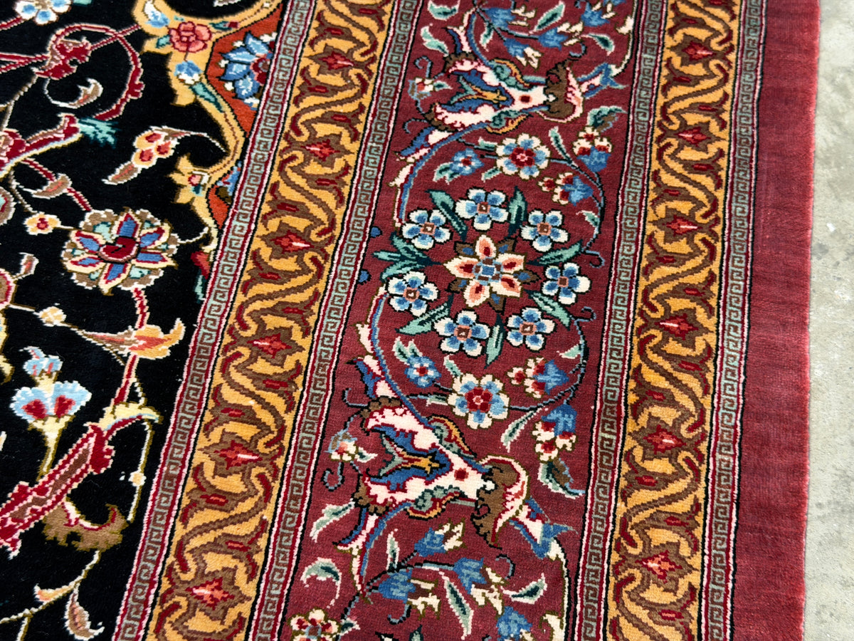 Luxurious Hand-Knotted Silk Persian Qum Rug - Signed Naimi - 4’2”x6’5”