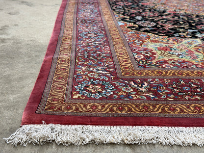 Luxurious Hand-Knotted Silk Persian Qum Rug - Signed Naimi - 4’2”x6’5”