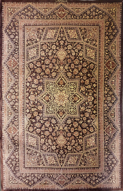Luxurious Hand-Knotted Silk Persian Qum Rug - Signed Kazemi - 3’3”x5’1”