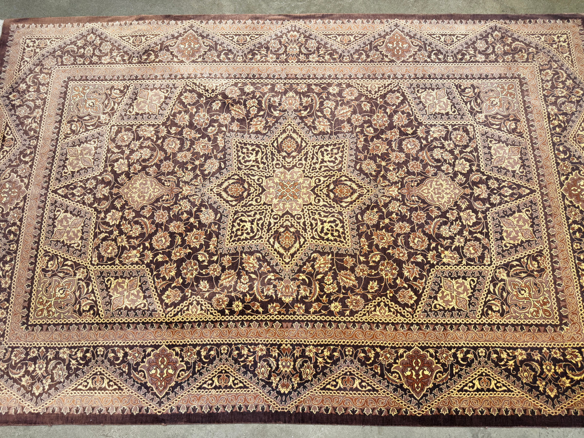 Luxurious Hand-Knotted Silk Persian Qum Rug - Signed Kazemi - 3’3”x5’1”