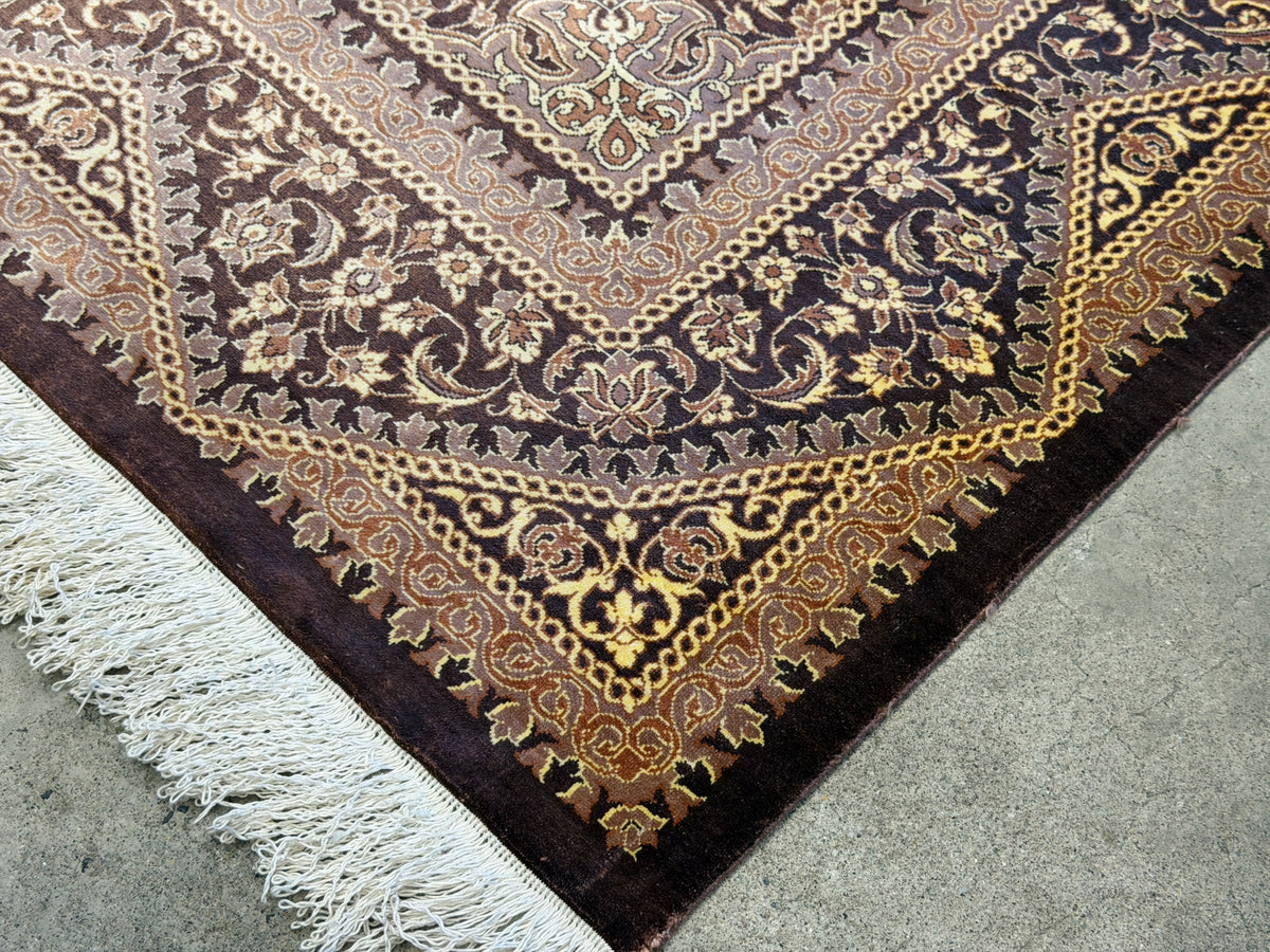 Luxurious Hand-Knotted Silk Persian Qum Rug - Signed Kazemi - 3’3”x5’1”