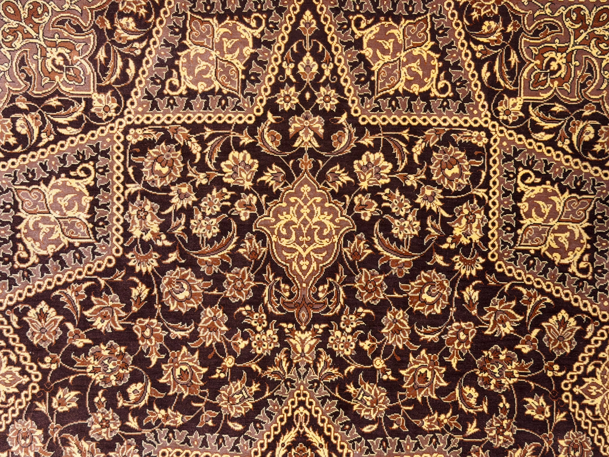 Luxurious Hand-Knotted Silk Persian Qum Rug - Signed Kazemi - 3’3”x5’1”