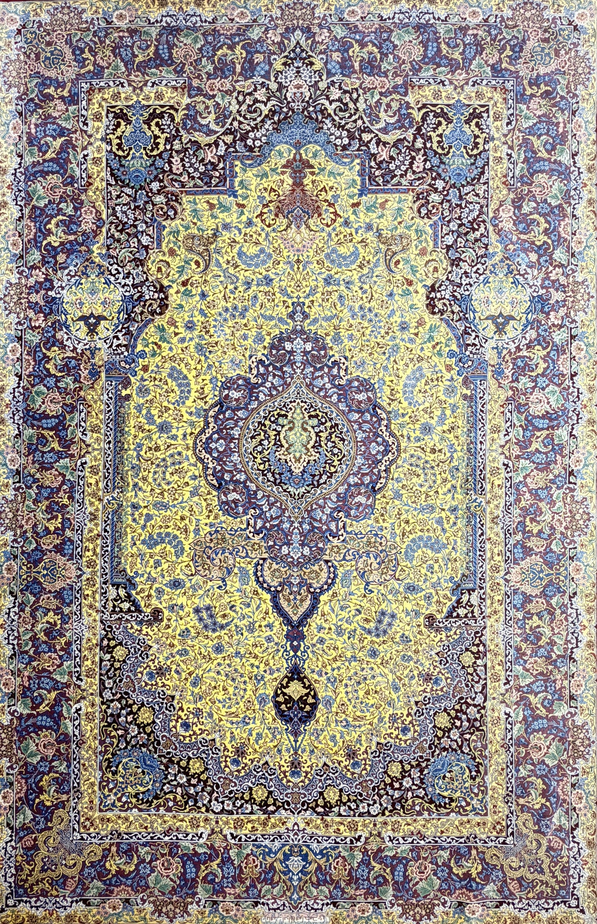 Luxurious Hand-Knotted Silk Persian Qum Rug - Signed Ahmadi - 5’4”x8’2”