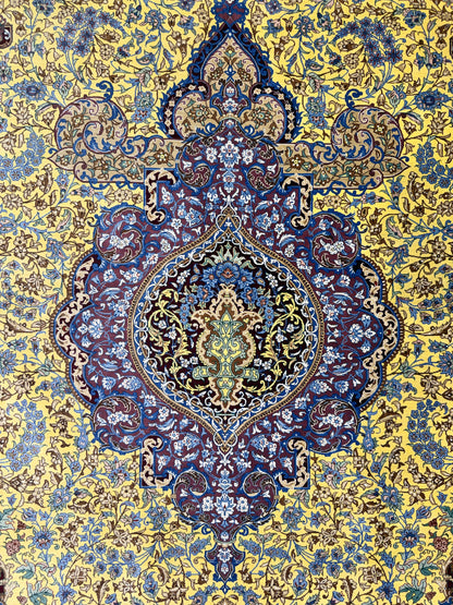 Luxurious Hand-Knotted Silk Persian Qum Rug - Signed Ahmadi - 5’4”x8’2”