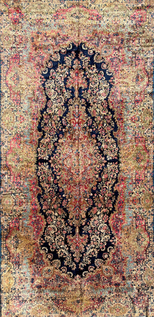 Hand-Knotted Persian Kerman Rug - 10’8”x22’3”