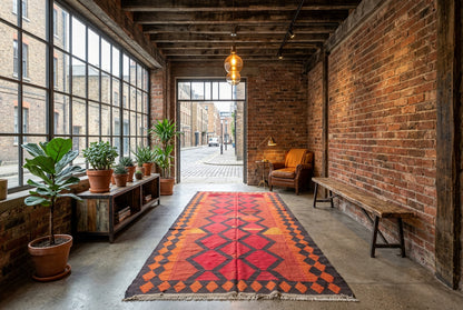 Antique Flatweave Persian Kilim Rug - 4’2”x10’8”