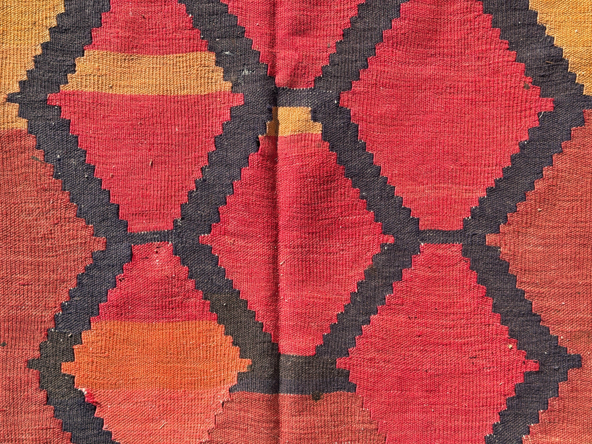 Antique Flatweave Persian Kilim Rug - 4’2”x10’8”