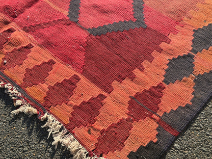 Antique Flatweave Persian Kilim Rug - 4’2”x10’8”