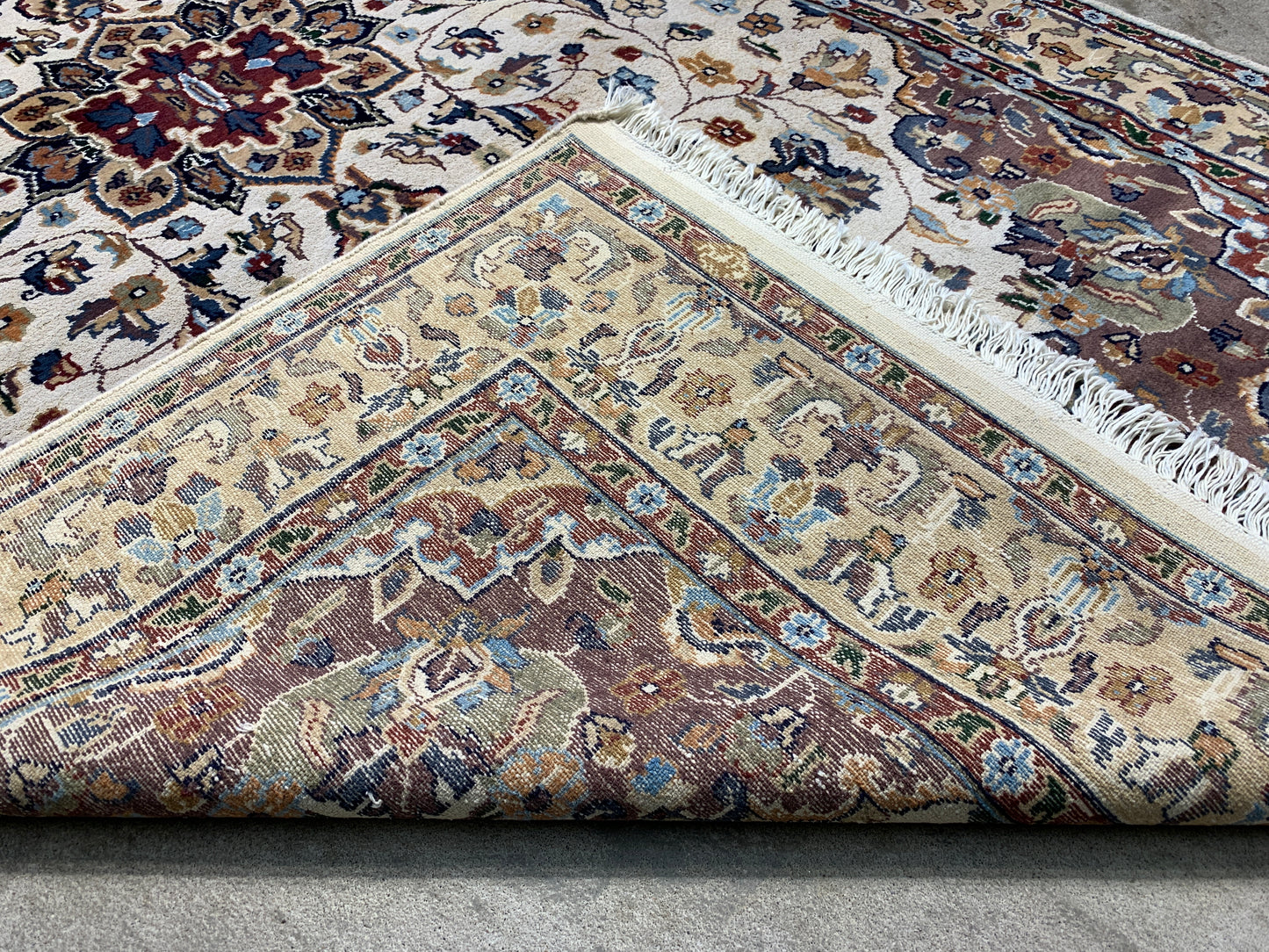 4'11"x8' Hand-Knotted Kashmiri Silk Area Rug Handmade Medallion Carpet