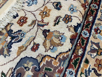 4'11"x8' Hand-Knotted Kashmiri Silk Area Rug Handmade Medallion Carpet