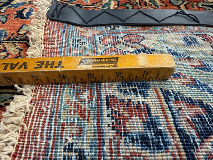 6'x13'4" Antique Hand-knotted Wool Sarouk Runner Rug - Handmade Red 6x13