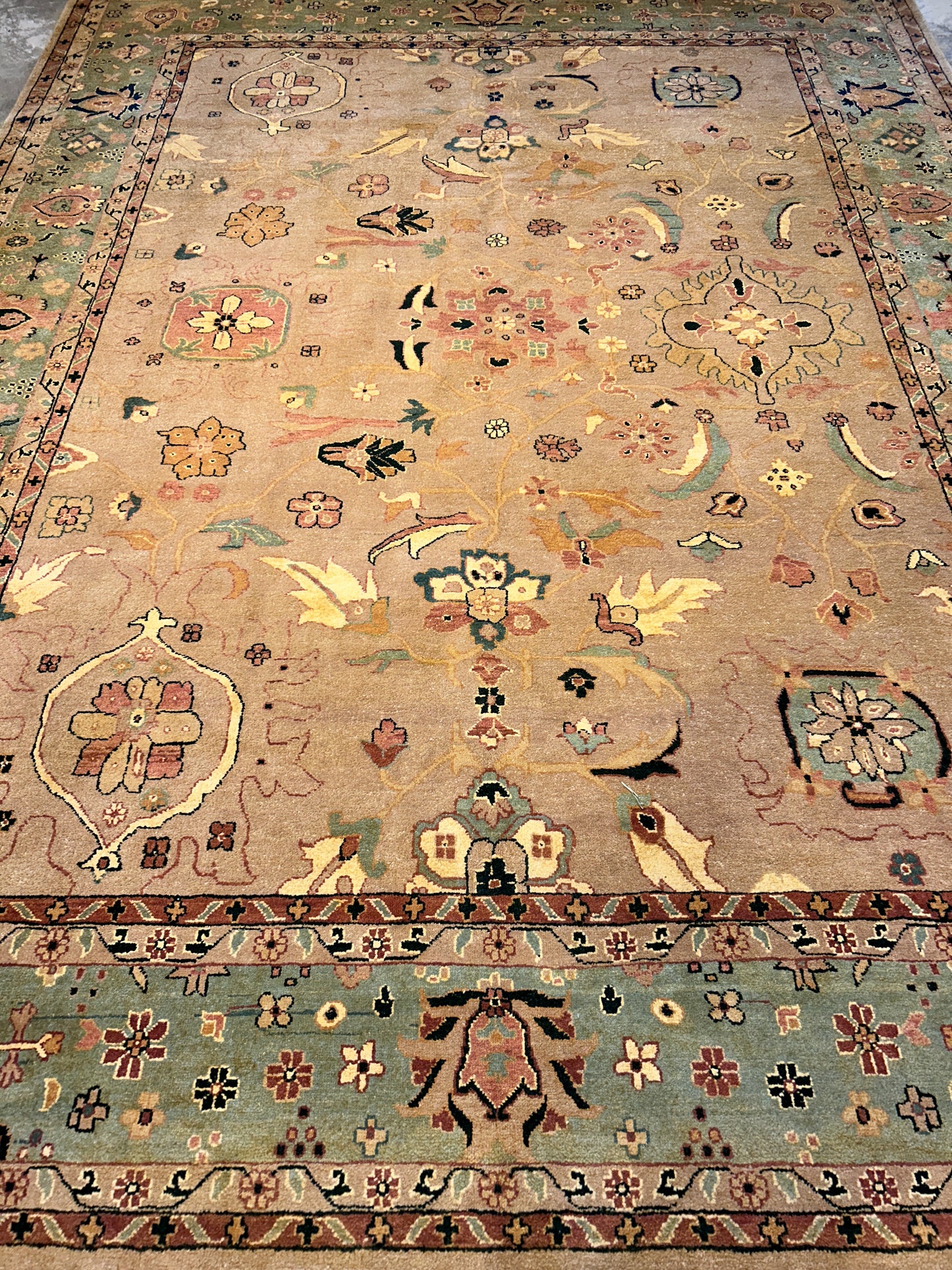 9x12 Hand-Knotted Wool IndoMahal Oriental Rug Handmade Carpet
